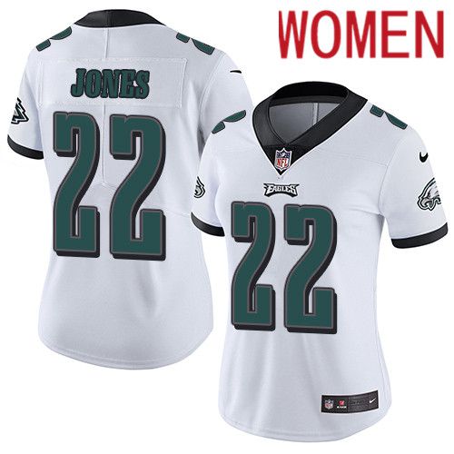 Women Philadelphia Eagles 22 Sidney Jones Nike White Vapor Limited NFL Jersey